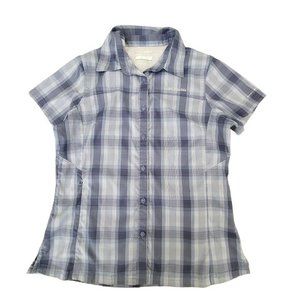 Women's Columbia Sportswear‎ Blue Plaid Button Down Short Sleeves Shirt